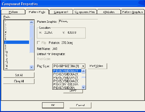  Pattern Pads  Component Properties