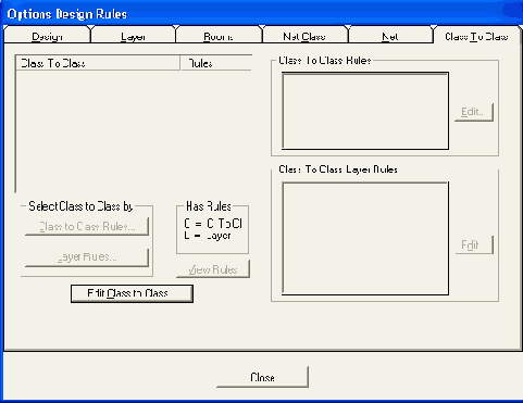  Class to Class  Options/Design Rules